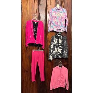 Girls Large 10/12 Bundle. Hoodies, Sweater, anorak & Tee, & Leggings